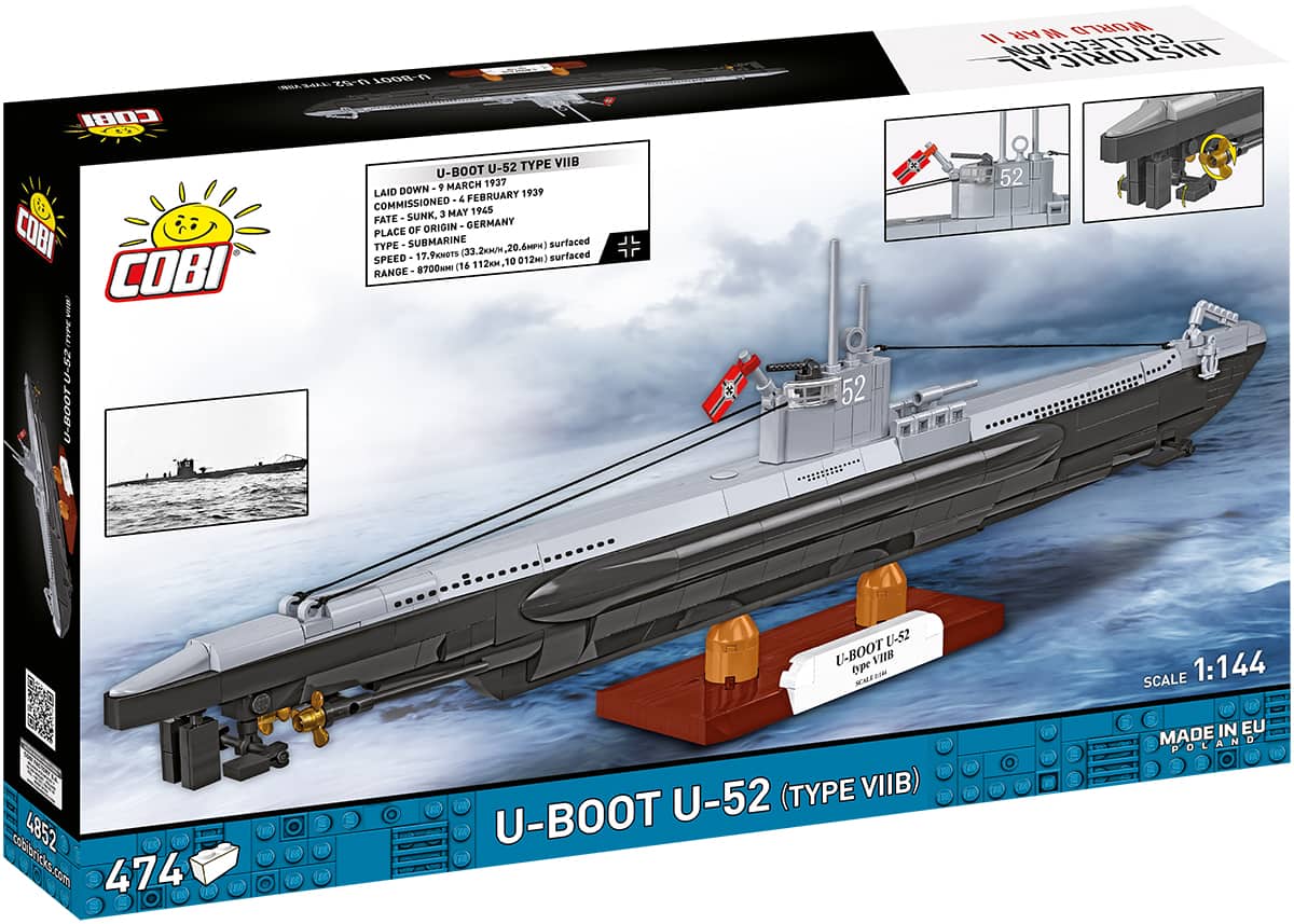 COBI U-52 U-Boat Type VIIB Model #4852 (WW2 Naval Bricks) - Image 2