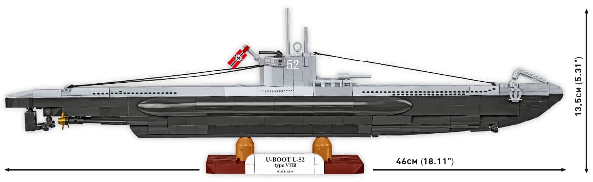 COBI U-52 U-Boat Type VIIB Model #4852 (WW2 Naval Bricks) - Image 3