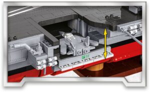 COBI Top Gun USS Enterprise 5922 movable aircraft elevator carrying a micro-scale F-14 between deck levels
