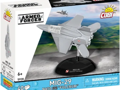 COBI MiG-29 NATO Fulcrum set 5928 front box showing the 1:300 scale Polish fighter aircraft display model
